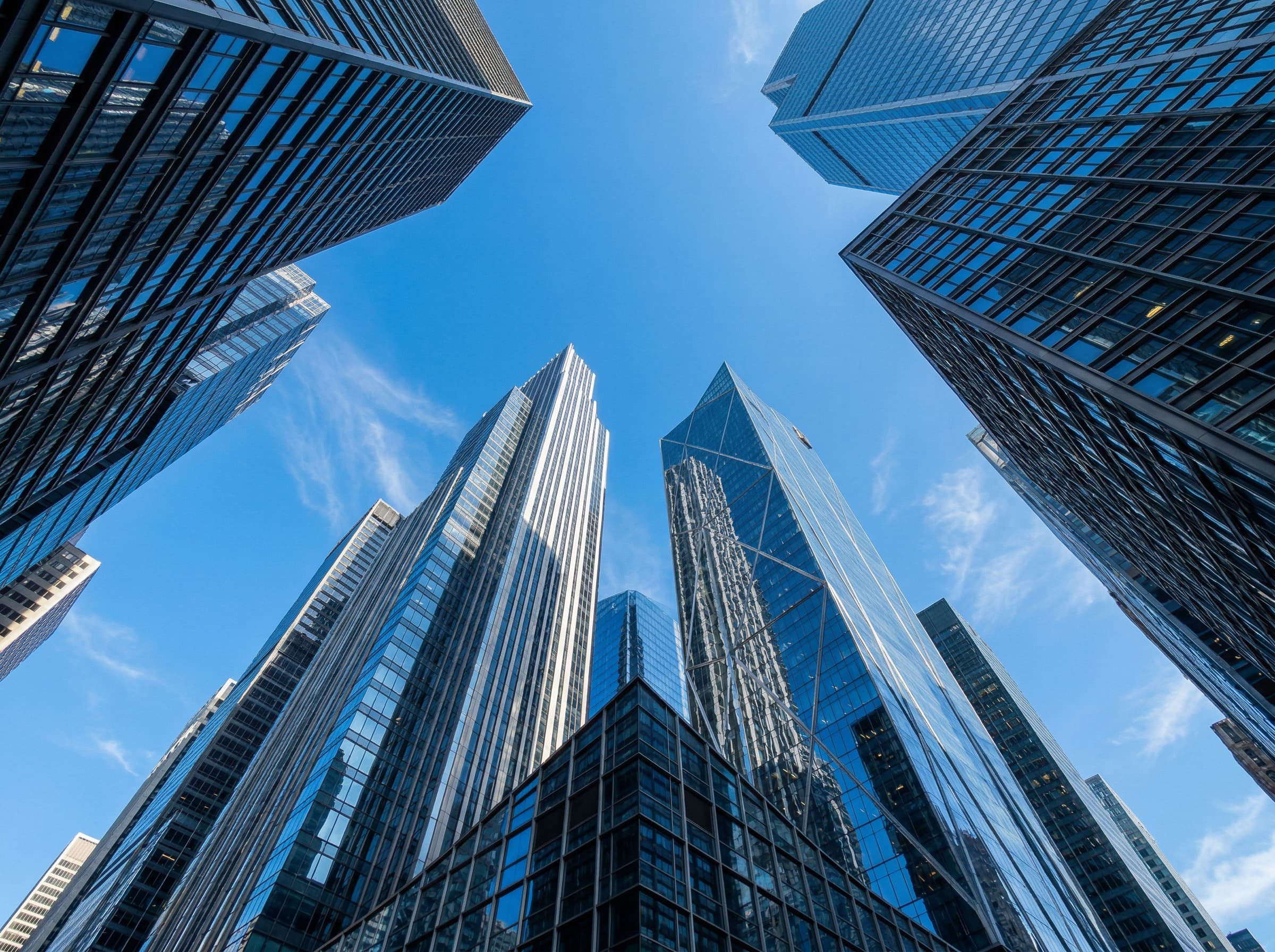 Modern European financial institution building facade