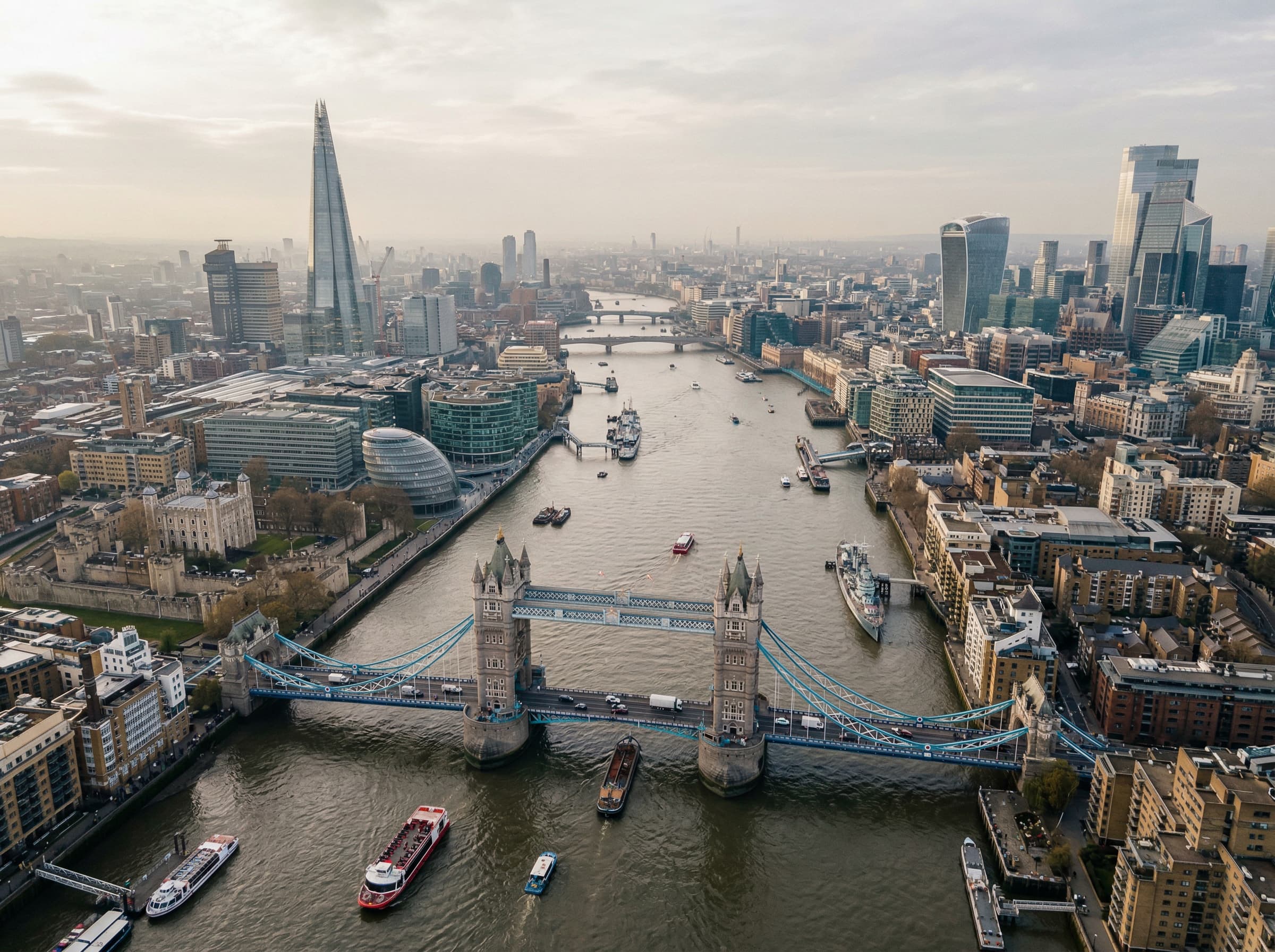 The City of London financial district at dusk